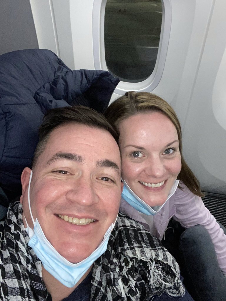 On the flight to Dublin, Ireland
