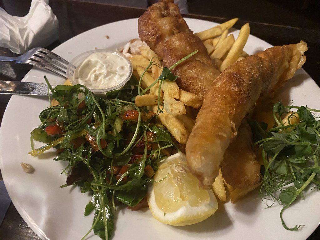 Fish and chips in Dublin, Ireland