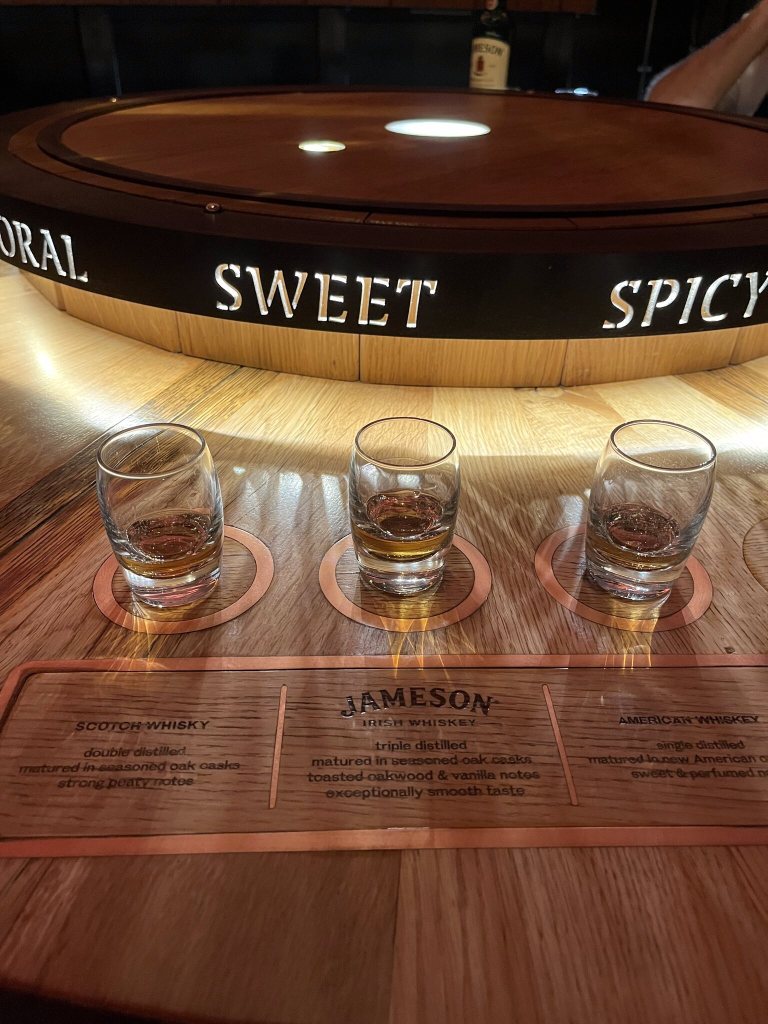 Whiskey tasting at Jameson Distillery Bow St., Dublin