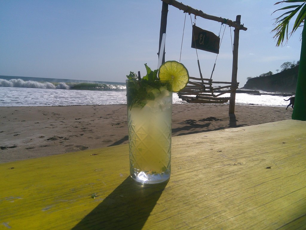 Cocktail at a beach bar on Playa Marsella, Nicaragua